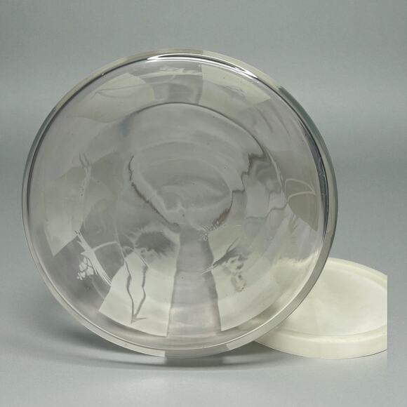 Vintage Flexeel Buckeye Glass Co. Acid Etched Grapevine Carafe w/ Lid – Art Deco - Picture 9 of 11